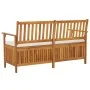 Solid acacia wood storage bench with cushion, 148 cm by vidaXL, garden benches - Ref: Foro24-316737, Price: 260,50 €, Discoun...
