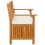 Solid acacia wood storage bench with cushion, 148 cm by vidaXL, garden benches - Ref: Foro24-316737, Price: 260,50 €, Discoun...