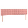 Cama box spring colchón y LED terciopelo rosa 200x200 cm