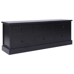 Schwarzer TV-Schrank aus massivem Paulownia-Holz, 108 x 30 x 40 cm von vidaXL, TV-Möbel - Ref: Foro24-338528, Preis: 125,91 €...