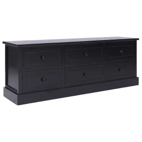 Schwarzer TV-Schrank aus massivem Paulownia-Holz, 108 x 30 x 40 cm von vidaXL, TV-Möbel - Ref: Foro24-338528, Preis: 124,93 €...