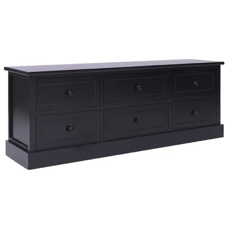 Mueble para TV madera maciza de paulownia negro 108x30x40 cm de vidaXL, Muebles TV - Ref: Foro24-338528, Precio: 124,93 €, De...