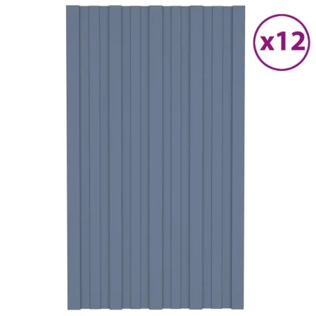 Verzinktes Stahldachpaneel grau 12 Stück 80x45 cm von vidaXL, Decke - Ref: Foro24-317201, Preis: 51,68 €, Rabatt: %