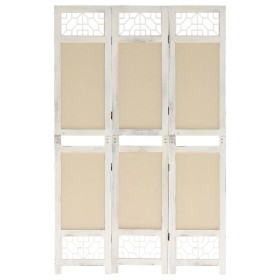 Biombo divisor de 3 paneles de tela color crema 105x165 cm de vidaXL, Divisores de ambientes - Ref: Foro24-338558, Precio: 55...