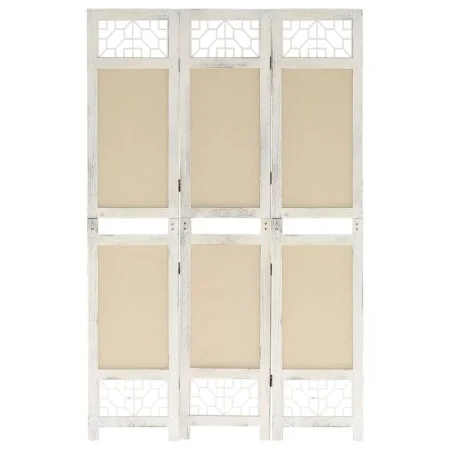 Divider screen with 3 cream fabric panels 105x165 cm by vidaXL, Room dividers - Ref: Foro24-338558, Price: 55,88 €, Discount: %