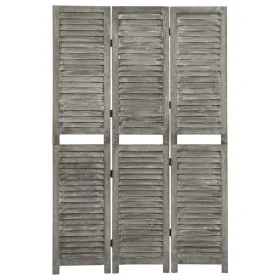 Biombo de 3 paneles de madera maciza gris 106,5x166 cm de vidaXL, Divisores de ambientes - Ref: Foro24-338574, Precio: 87,81 ...