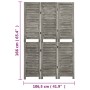 Gray solid wood 3-panel screen 106.5x166 cm by vidaXL, Room dividers - Ref: Foro24-338574, Price: 88,80 €, Discount: %