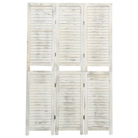 Biombo de 3 paneles madera blanco envejecido 105x165 cm de vidaXL, Divisores de ambientes - Ref: Foro24-338570, Precio: 88,87...