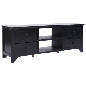 TV cabinet solid black paulownia wood 108x30x40 cm by vidaXL, TV Furniture - Ref: Foro24-338518, Price: 102,15 €, Discount: %