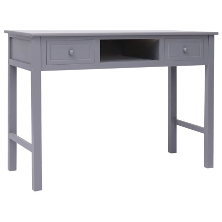 Escritorio de madera maciza de Paulownia gris 108x45x76 cm de vidaXL, Escritorios - Ref: Foro24-338536, Precio: 115,30 €