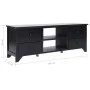 TV cabinet solid black paulownia wood 108x30x40 cm by vidaXL, TV Furniture - Ref: Foro24-338518, Price: 101,37 €, Discount: %