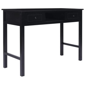 Escritorio de madera maciza de Paulownia negro 108x45x76 cm de vidaXL, Escritorios - Ref: Foro24-338538, Precio: 116,41 €, De...