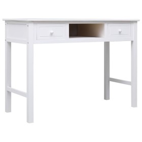 Escritorio de madera maciza de Paulownia blanco 108x45x76 cm de vidaXL, Escritorios - Ref: Foro24-338537, Precio: 113,51 €, D...