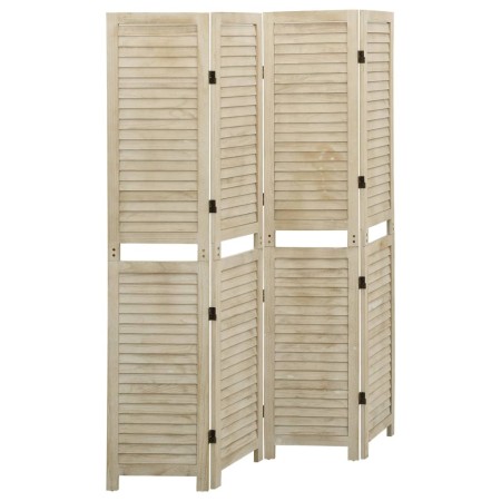 4-panel screen made of solid paulownia wood 140x165 cm by vidaXL, Room dividers - Ref: Foro24-338579, Price: 99,37 €, Discoun...