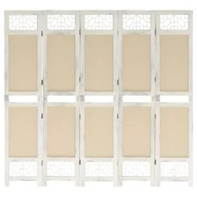 Divider screen with 5 cream fabric panels 175x165 cm by vidaXL, Room dividers - Ref: Foro24-338560, Price: 85,80 €, Discount: %