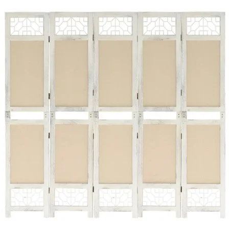 Divider screen with 5 cream fabric panels 175x165 cm by vidaXL, Room dividers - Ref: Foro24-338560, Price: 85,80 €, Discount: %