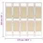 Trennwand mit 5 cremefarbenen Stoffbahnen 175x165 cm von vidaXL, Raumteiler - Ref: Foro24-338560, Preis: 86,56 €, Rabatt: %