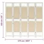 Trennwand mit 5 cremefarbenen Stoffbahnen 175x165 cm von vidaXL, Raumteiler - Ref: Foro24-338560, Preis: 85,89 €, Rabatt: %
