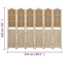 6-teiliger Paravent aus braunem Stoff, 214 x 165 cm von vidaXL, Raumteiler - Ref: Foro24-338593, Preis: 158,01 €, Rabatt: %