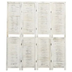 Biombo de 4 paneles madera blanco envejecido 140x165 cm de vidaXL, Divisores de ambientes - Ref: Foro24-338571, Precio: 120,1...