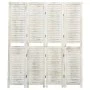 4-panel aged white wooden screen 140x165 cm by vidaXL, Room dividers - Ref: Foro24-338571, Price: 120,13 €, Discount: %