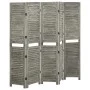 Gray solid wood 5-panel screen 179x166 cm by vidaXL, Room dividers - Ref: Foro24-338576, Price: 102,22 €, Discount: %