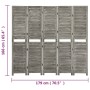 Biombo de 5 paneles de madera maciza gris 179x166 cm de vidaXL, Divisores de ambientes - Ref: Foro24-338576, Precio: 102,17 €...