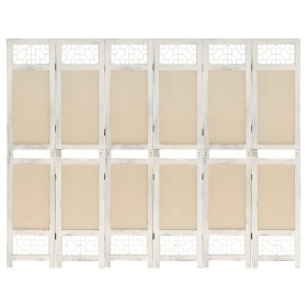Divider screen with 6 cream fabric panels 210x165 cm by vidaXL, Room dividers - Ref: Foro24-338561, Price: 102,64 €, Discount: %