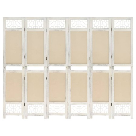 Divider screen with 6 cream fabric panels 210x165 cm by vidaXL, Room dividers - Ref: Foro24-338561, Price: 102,64 €, Discount: %