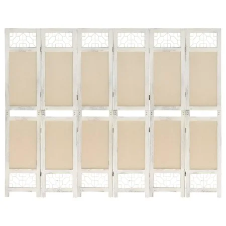 Divider screen with 6 cream fabric panels 210x165 cm by vidaXL, Room dividers - Ref: Foro24-338561, Price: 101,77 €, Discount: %