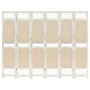 Divider screen with 6 cream fabric panels 210x165 cm by vidaXL, Room dividers - Ref: Foro24-338561, Price: 102,64 €, Discount: %