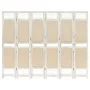 Divider screen with 6 cream fabric panels 210x165 cm by vidaXL, Room dividers - Ref: Foro24-338561, Price: 101,77 €, Discount: %