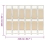 Trennwand mit 6 cremefarbenen Stoffbahnen 210x165 cm von vidaXL, Raumteiler - Ref: Foro24-338561, Preis: 102,64 €, Rabatt: %