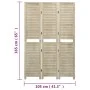 3-panel solid paulownia wood screen 105x165 cm by vidaXL, Room dividers - Ref: Foro24-338578, Price: 65,09 €, Discount: %