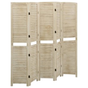 Paravent mit 5 Paneelen aus massivem Paulownia-Holz, 175 x 165 cm von vidaXL, Raumteiler - Ref: Foro24-338580, Preis: 102,26 ...