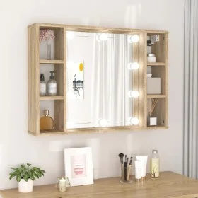 Sonoma oak furniture with mirror and LED lights 76x15x55 cm by vidaXL, bathroom vanities - Ref: Foro24-808858, Price: 68,20 €...