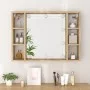 Mueble con espejo y luces LED roble Sonoma 76x15x55 cm de vidaXL, Tocadores de baño - Ref: Foro24-808858, Precio: 69,18 €, De...