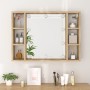 Sonoma-Eichenmöbel mit Spiegel und LED-Leuchten 76x15x55 cm von vidaXL, Badezimmerwaschtische - Ref: Foro24-808858, Preis: 70...