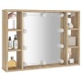 Sonoma-Eichenmöbel mit Spiegel und LED-Leuchten 76x15x55 cm von vidaXL, Badezimmerwaschtische - Ref: Foro24-808858, Preis: 70...
