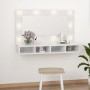 Mueble con espejo y luces LED blanco brillante 90x31,5x62 cm de vidaXL, Tocadores de baño - Ref: Foro24-808897, Precio: 70,66...