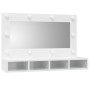 Mueble con espejo y luces LED blanco brillante 90x31,5x62 cm de vidaXL, Tocadores de baño - Ref: Foro24-808897, Precio: 70,66...
