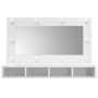 Mueble con espejo y luces LED blanco brillante 90x31,5x62 cm de vidaXL, Tocadores de baño - Ref: Foro24-808897, Precio: 70,66...