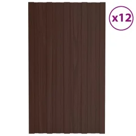 Brown galvanized steel roof panel 12 units 80x45 cm by vidaXL, Ceiling - Ref: Foro24-317205, Price: 60,12 €, Discount: %