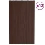 Braun verzinktes Stahldachpaneel 12 Einheiten 80x45 cm von vidaXL, Decke - Ref: Foro24-317205, Preis: 60,12 €, Rabatt: %