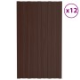 Panel para tejado acero galvanizado marrón 12 unidades 80x45 cm de vidaXL, Techo - Ref: Foro24-317205, Precio: 63,59 €, Descu...