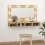 Mueble con espejo y luces LED color roble Sonoma 90x31,5x62 cm by vidaXL, bathroom vanities - Ref: Foro24-808894, Price: 60,0...