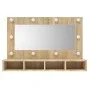 Möbel mit Spiegel und LED-Lichtern in Eiche Sonoma Farbe, 90x31,5x62 cm. von vidaXL, Badezimmerwaschtische - Ref: Foro24-8088...