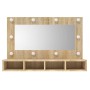 Möbel mit Spiegel und LED-Lichtern in Eiche Sonoma Farbe, 90x31,5x62 cm. von vidaXL, Badezimmerwaschtische - Ref: Foro24-8088...
