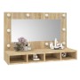 Möbel mit Spiegel und LED-Lichtern in Eiche Sonoma Farbe, 90x31,5x62 cm. von vidaXL, Badezimmerwaschtische - Ref: Foro24-8088...