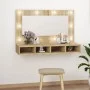 Mueble con espejo y luces LED color roble Sonoma 90x31,5x62 cm by vidaXL, bathroom vanities - Ref: Foro24-808894, Price: 60,0...